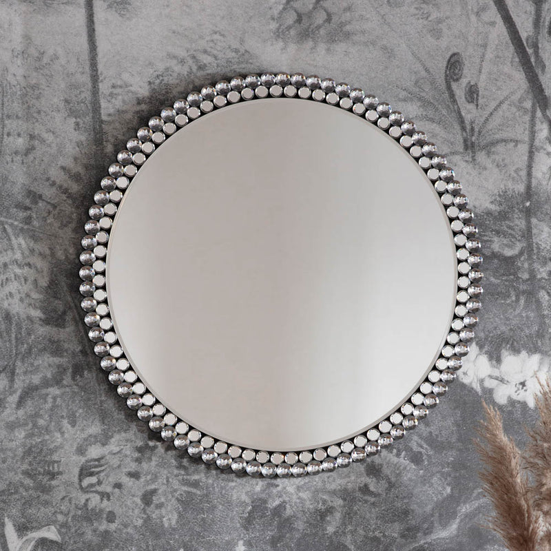 Fallon 80cm Medium Round Wall Mirror - Silver