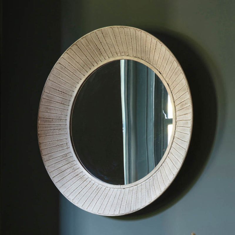 Ramlia Medium Round Wall Mirror - Cream