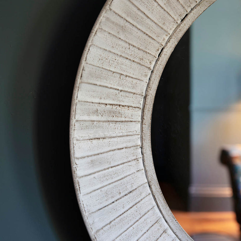 Ramlia Medium Round Wall Mirror - Cream