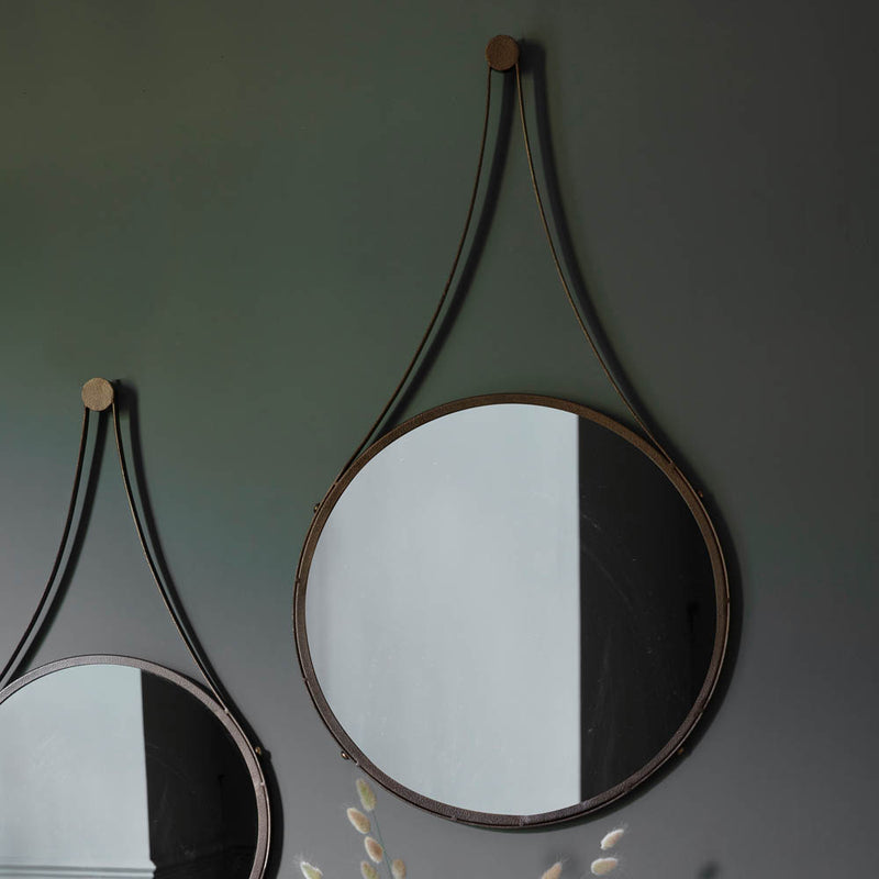 Broadway 91cm Medium Round Wall Mirror - Bronze