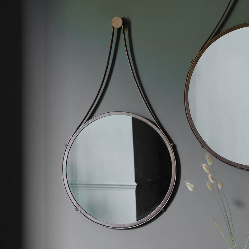 Broadway 74cm Medium Round Wall Mirror - Bronze