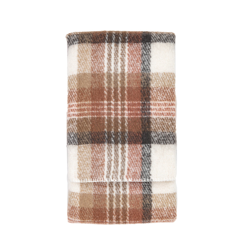 Check Faux Mohair Throw - Natural