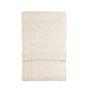 Cotton Cable Throw - Cream