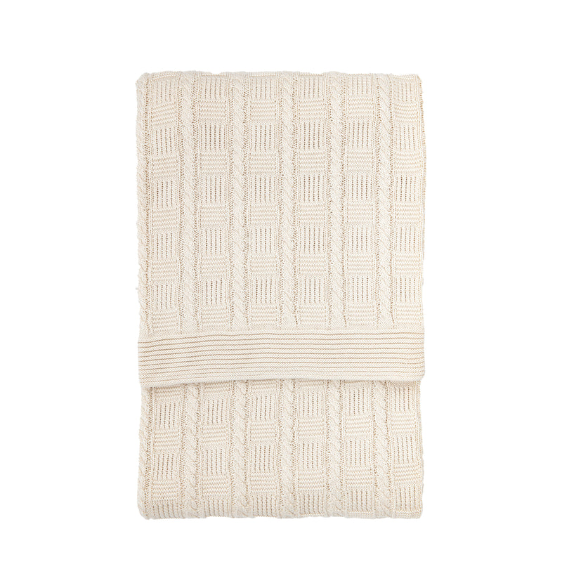 Cotton Cable Throw - Cream