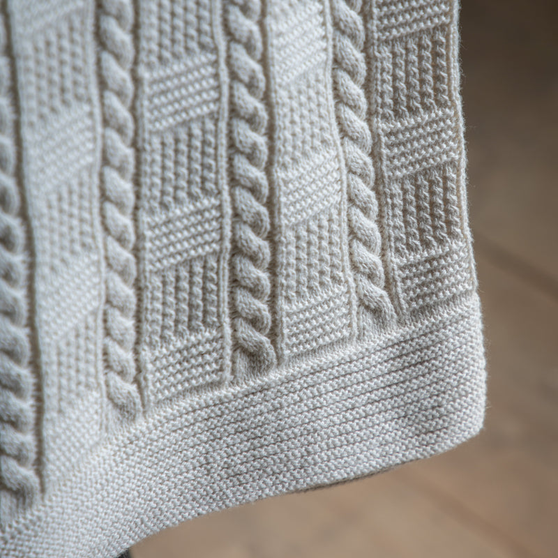 Cotton Cable Throw - Cream