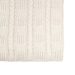 Cotton Cable Throw - Cream
