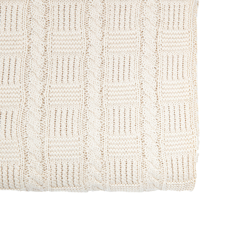 Cotton Cable Throw - Cream