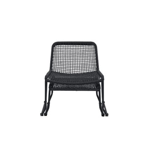 Sassano Rope Lounge Chair with Footstool - Black