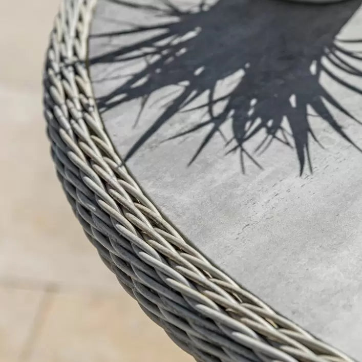 Holton 4 Seater Outdoor Round Dining Set - Stone