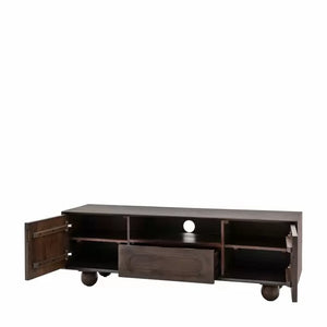 Arc Mango Wood Media Unit - Walnut