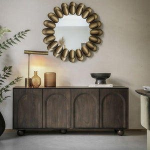 Arc 4 Door Mango Wood Sideboard - Walnut