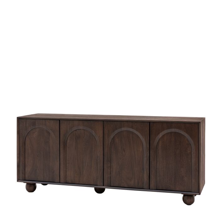 Arc 4 Door Mango Wood Sideboard - Walnut