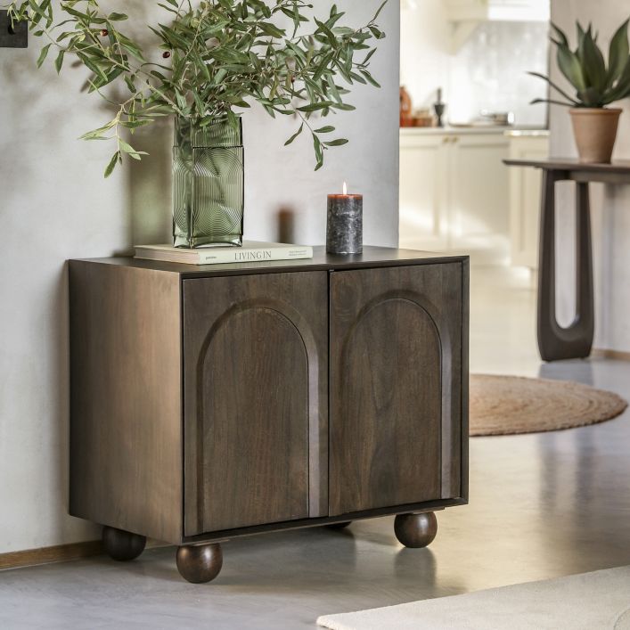 Arc 2 Door Mango Wood Sideboard - Walnut