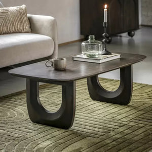 Arc Mango Wood Coffee Table - Walnut