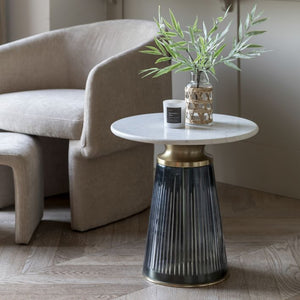 Seville Marble Side Table - Blue