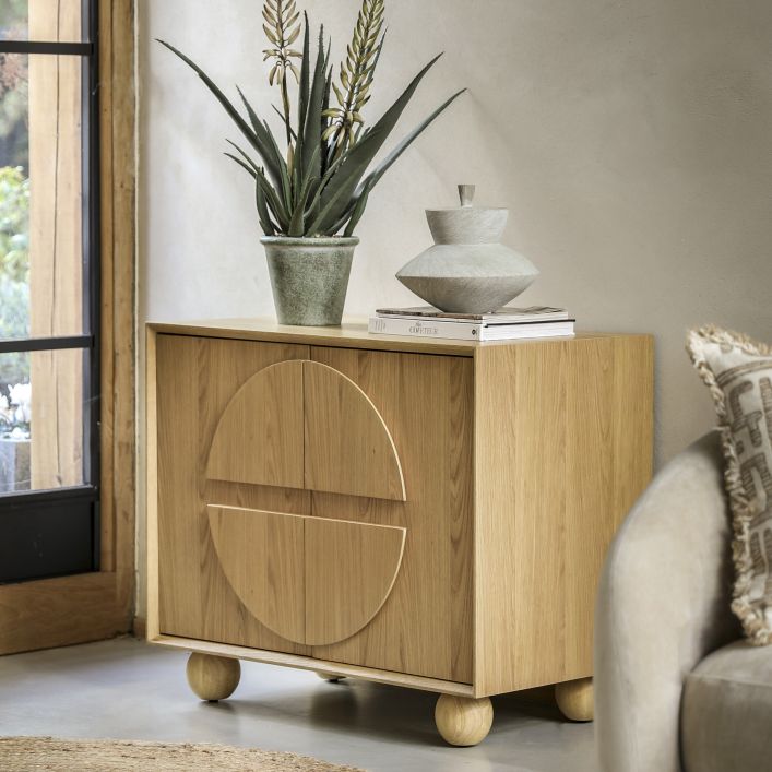 Geo 2 Door Oak Finish Sideboard - Natural