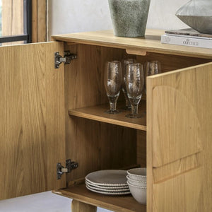 Geo 2 Door Oak Finish Sideboard - Natural