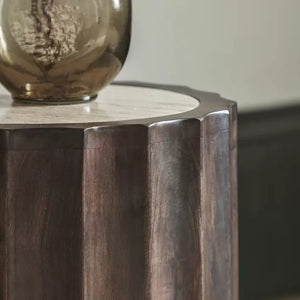 Cascia Mango Wood Side Table - Dark Wood