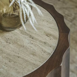 Cascia Mango Wood Side Table - Dark Wood