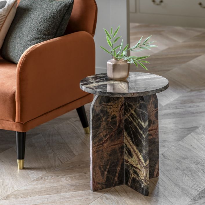 Amalfi  Marble Side Table - Ember