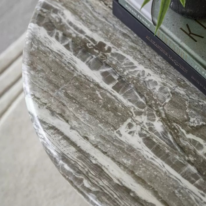 Lusso Round Coffee Table - Green Marble