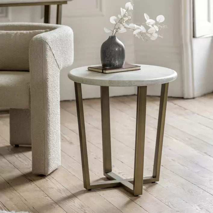 Moderna Side Table - Travertine