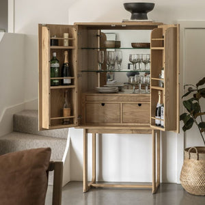 Craft Oak Drinks Cabinet - Natural