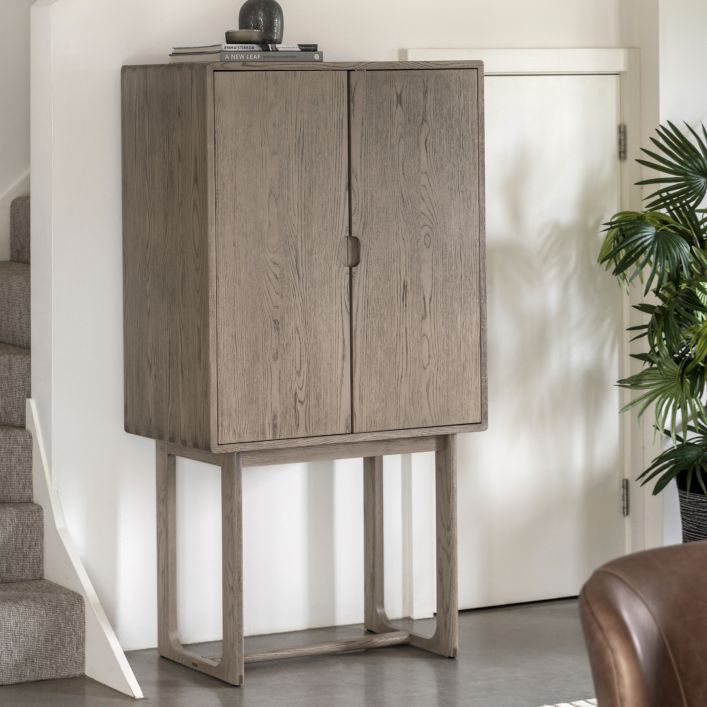 Craft Oak Drinks Cabinet - Smoked