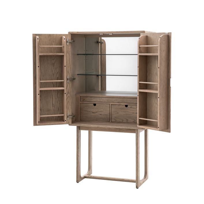 Craft Oak Drinks Cabinet - Smoked