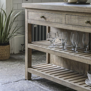Vancouver Pine Kitchen Island - Marble