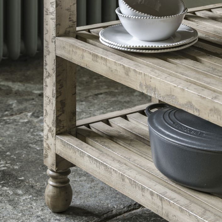 Vancouver Pine Kitchen Island - Stone