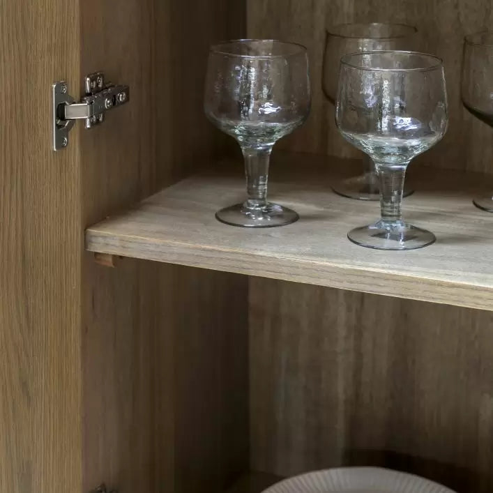 Panelled 2 Door Drinks Cabinet - Smoked