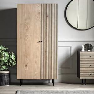Hyland 2 Door Wardrobe - Black / Natural