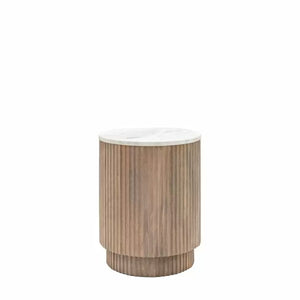 Marmo Mango Wood Side Table - Grey Wash