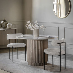 Marmo 110cm Round Dining Table - Grey Wash