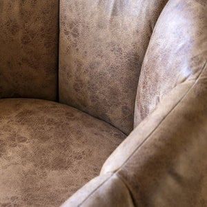 Atella Leather Tub Chair - Antique Tan