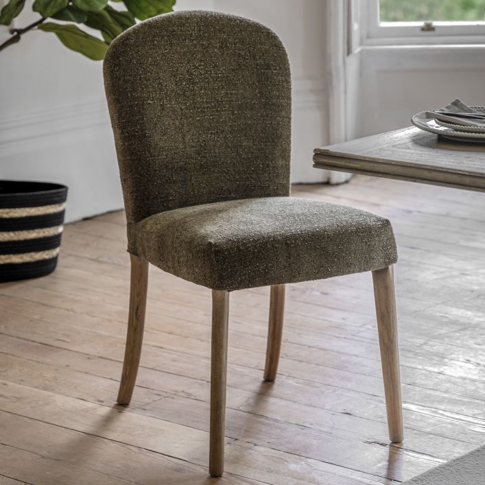 Hinton Oak Dining Chair (Set of 2) - Moss Green