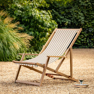 Creta Stripe Deck Chair - Clay
