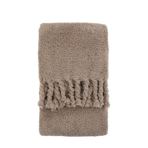 Fringed Teddy Throw - Taupe