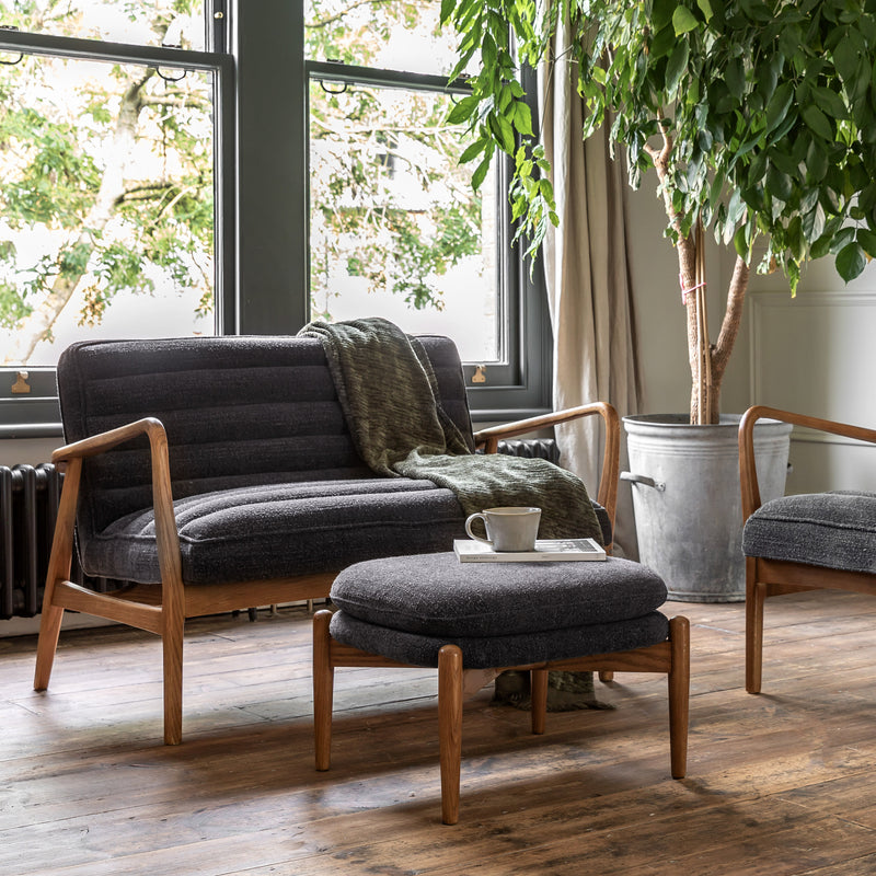 Datsun 2 Seater Sofa - Charcoal Boucle