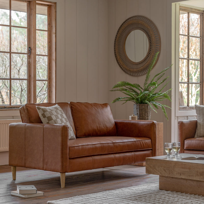 Osborne Leather 2 Seater Sofa - Vintage Brown