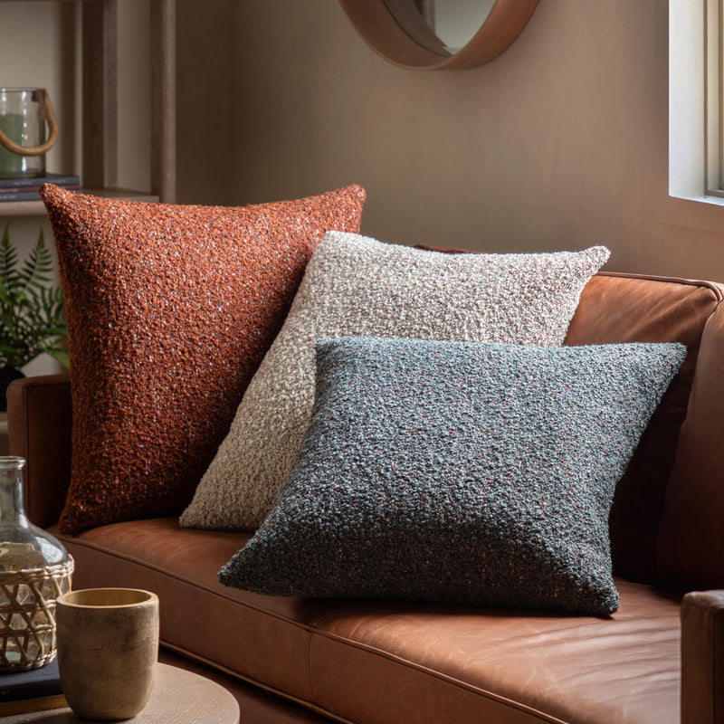 Boucle Knife Edge Cushion - Grey