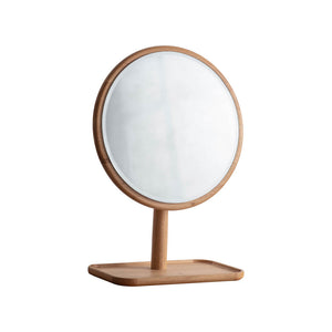 Kingham Medium Round Dressing Table Mirror - Light Wood