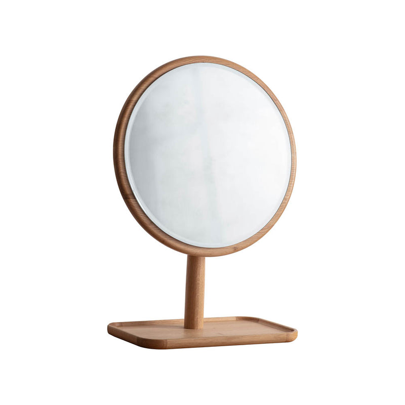 Kingham Medium Round Dressing Table Mirror - Light Wood