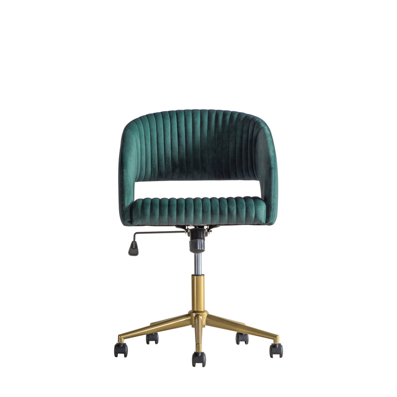 Murray Velvet Swivel Chair - Green
