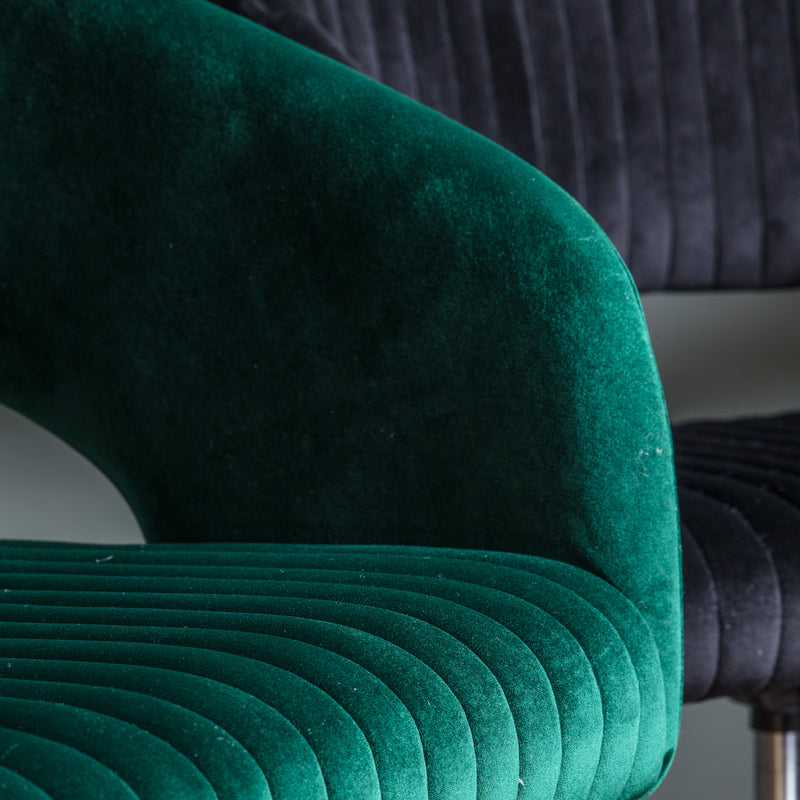 Murray Velvet Swivel Chair - Green