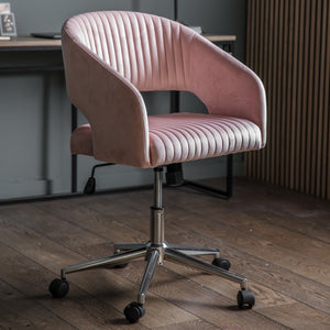 Murray Velvet Swivel Chair - Pink