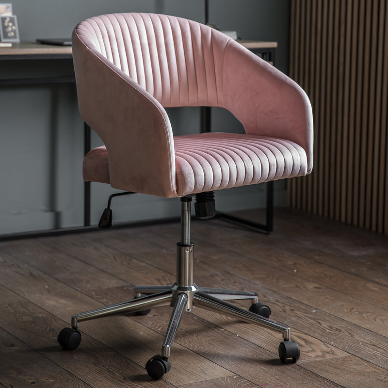 Murray Velvet Swivel Chair - Pink