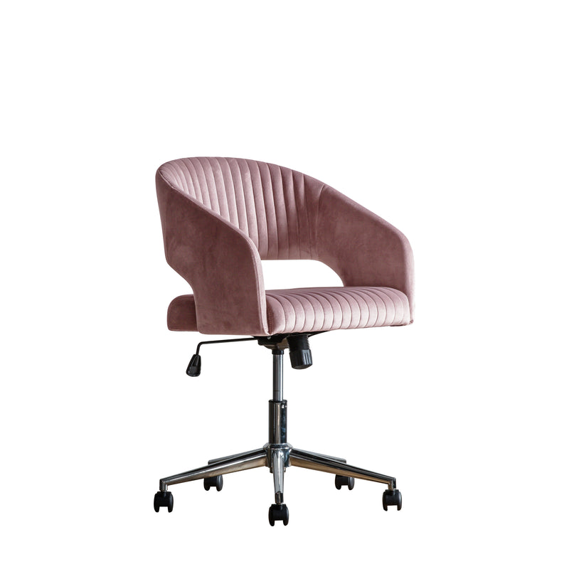 Murray Velvet Swivel Chair - Pink