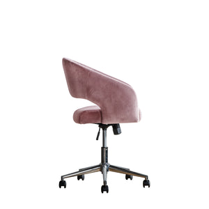 Murray Velvet Swivel Chair - Pink